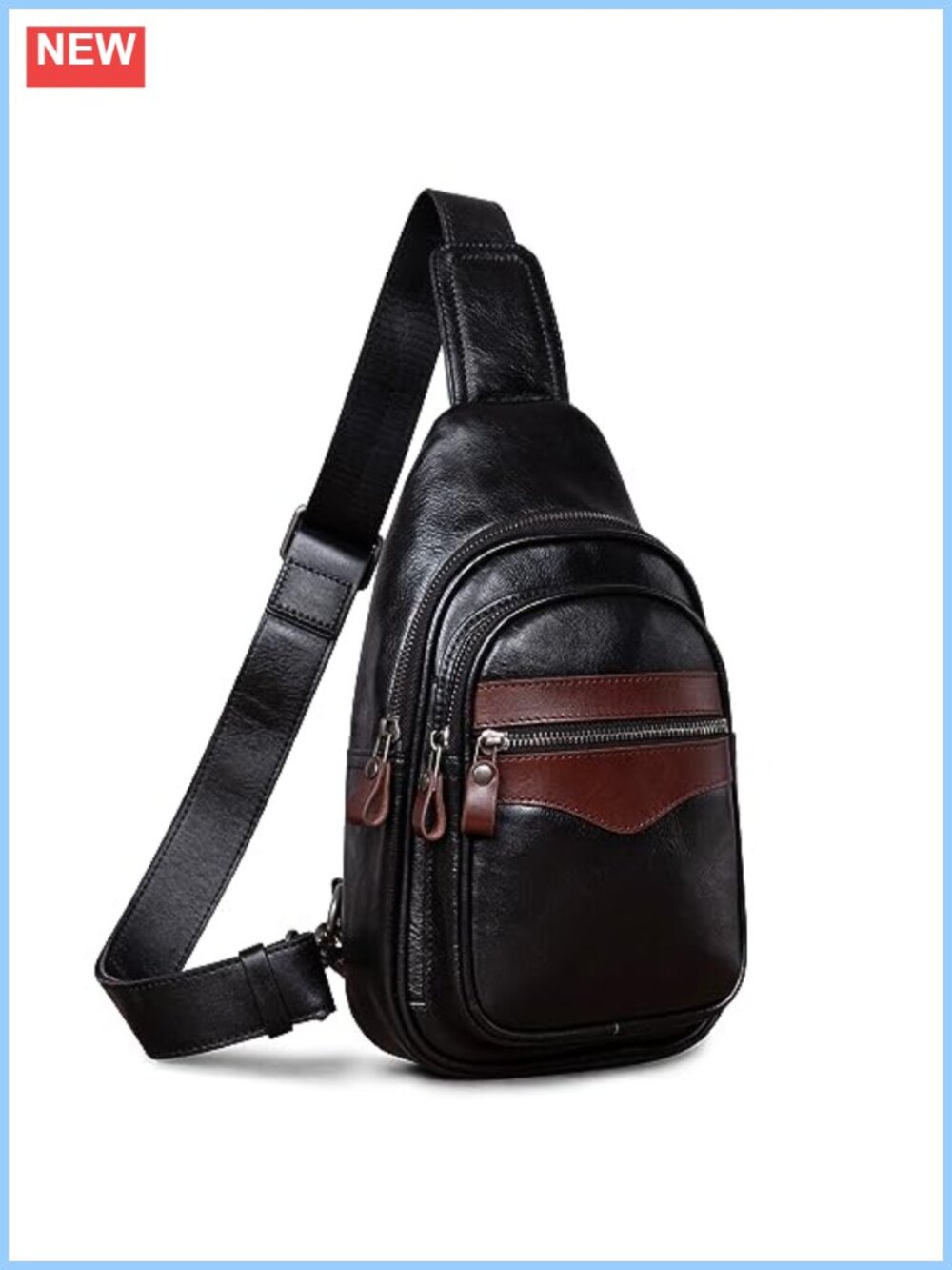 Genuine Leather Sling Bag Crossbody Shoulder Purse for Men Women